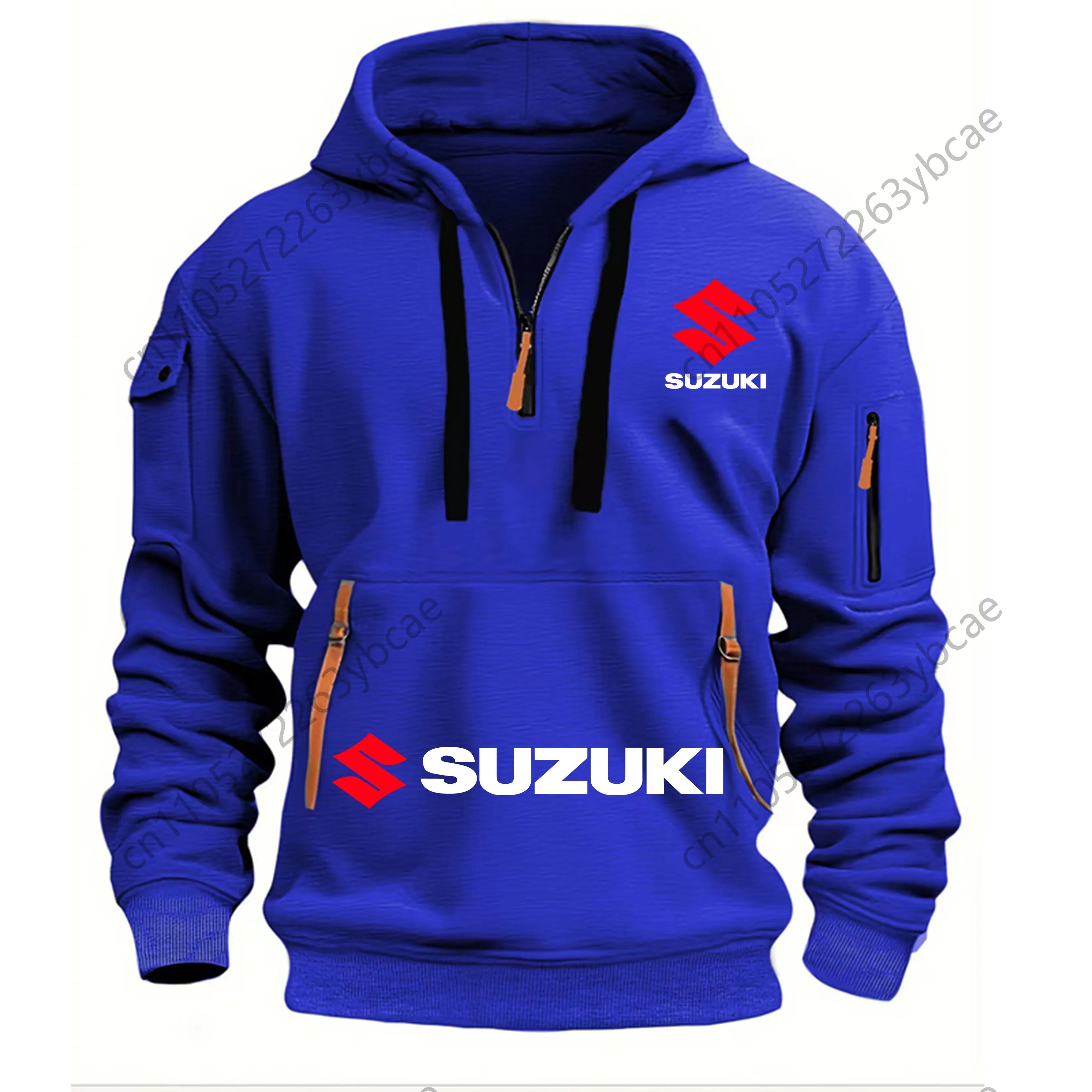 Suzuki Men's Hoodie Outdoor Motorcycle Riding Suit: Soft, Comfortable, Breathable, Stylish Autumn/Winter Style
