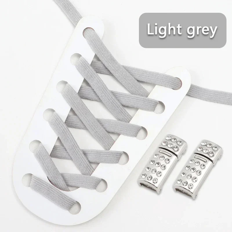 Magnetic Shoe Laces Without Ties Elastic Shoelaces For Sneakers  Diamond Metal Lock Convenient Lazy Shoes Lace Unisex 1Pair