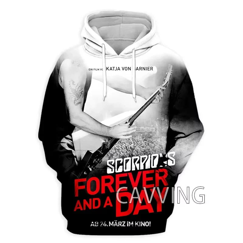 New Rock Hoodie Sweatshirt Scorpions Band 3d Print Hoodie Men Fashion Plus Size Tracksuit Women Sweat Men Clothes Teen Coat New