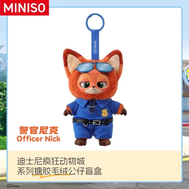 2025 MINISO Zootopia Vinyl Plush Blind Box Keychain Nick and Judy Vinyl Plush Toys Cute Dolls Gifts for Girls Trendy Toys