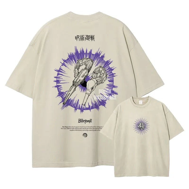 Choso T-shirts Gojo Unlimited Void Oversized Vintage Washed T Shirt Manga Short Sleeve Retro Manga Tops Tees Men 100% Cotton