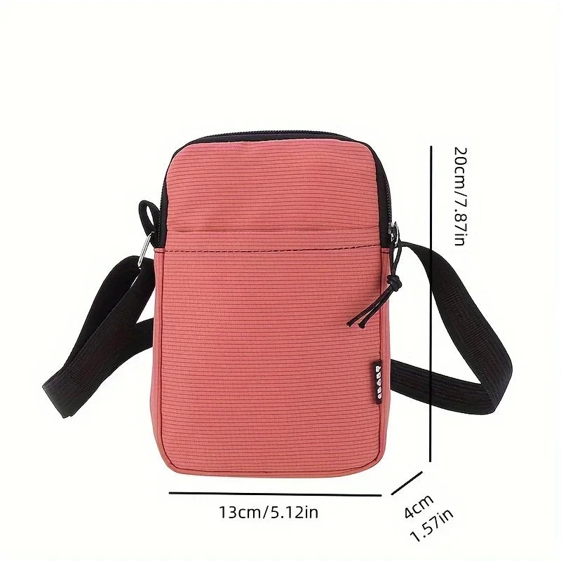 New Fashion Simple Casual Shoulder Messenger Bag, Women's Portable Mobile Phone Bag, Vertical Coin Key Bank Card Shoulder Bag