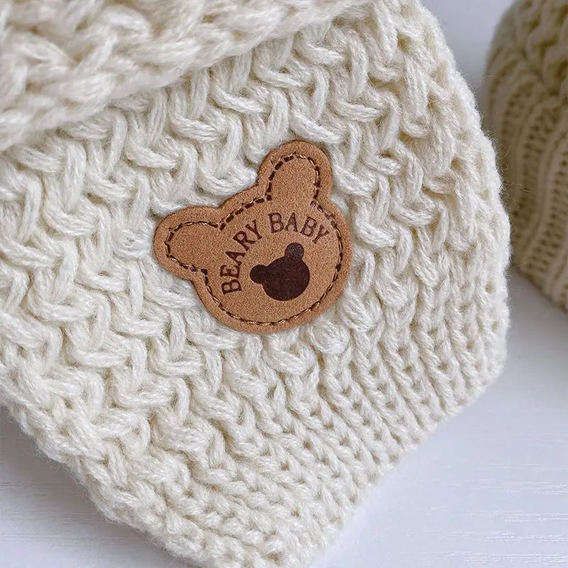 Children's Hat Scarf Set Winter Warm Autumn Winter Plush Boys and Girls' Little Bear Thick Ear Protection Baby Hairline Hat