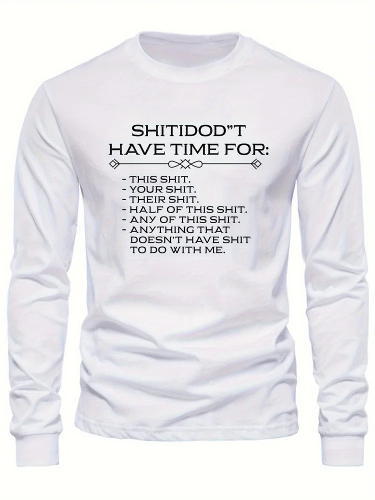 Men's Long Sleeve T-shirt Beige and Black Color-block Design Letter Print Stretchy Autumn Top Casual Basic Long Sleeve Clothing