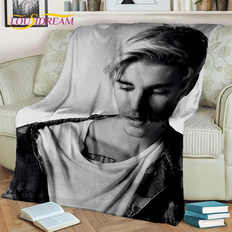 Popular Singer Justin Bieber JBiebs Blanket,Soft Throw Blanket for Home Bedroom Bed Sofa Picnic Travel Office Cover Blanket Kids