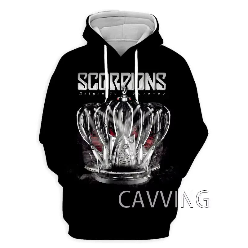 New Rock Hoodie Sweatshirt Scorpions Band 3d Print Hoodie Men Fashion Plus Size Tracksuit Women Sweat Men Clothes Teen Coat New