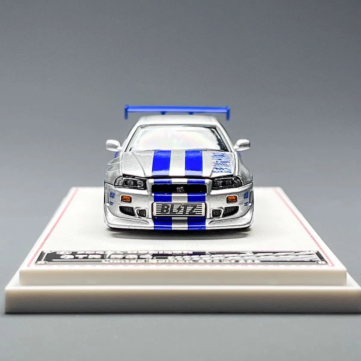 FH 1:64 GT-R R34 Skyline Fast & Furious Openable Front Cover Alloy Car Model