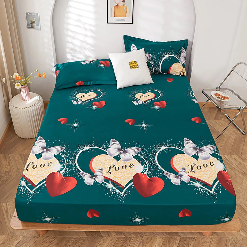 1 piece of bed sheet for bedroom 100%Polyeste Elastic Band Around bedding Fitted Sheet Only (excluding pillowcases)