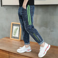 IENENS Child Boys  Jeans Teens Casual Trousers 2024 New Elastic Waist Pants 4-11 Years Fashion Slim Denim Pants